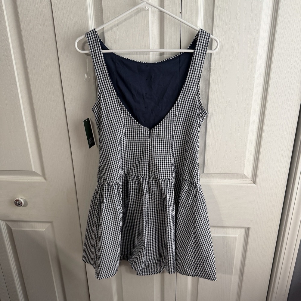 Wild Fable Navy White Plaid Drop Waist Sundress Womens Size Medium NEW Boho - Picture 4 of 6